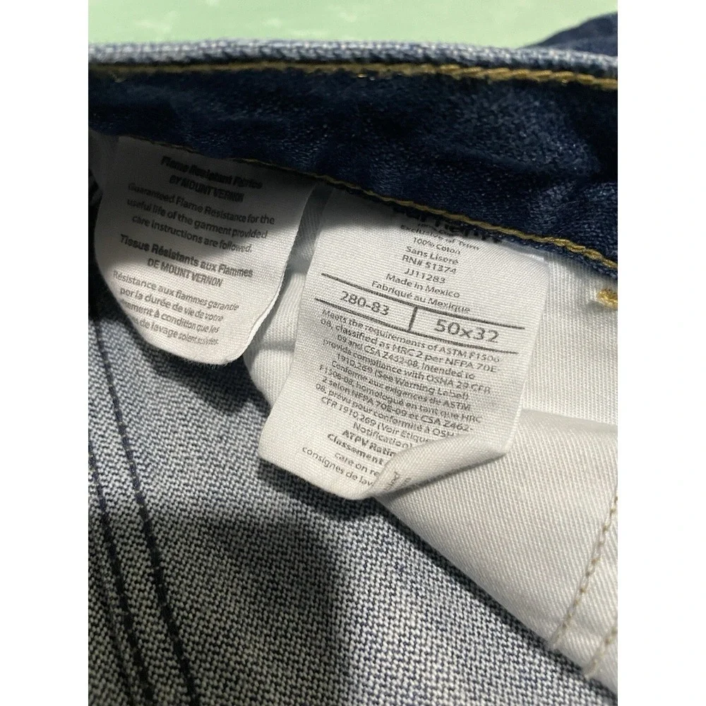 Carhartt Men FR Flame‎ Resistant Jeans 50x32 Dark Wash HRC 2 Denim Work Pants